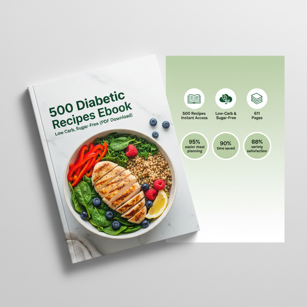 500 Diabetic Recipes Ebook | Low Carb, Sugar-Free (PDF Download)